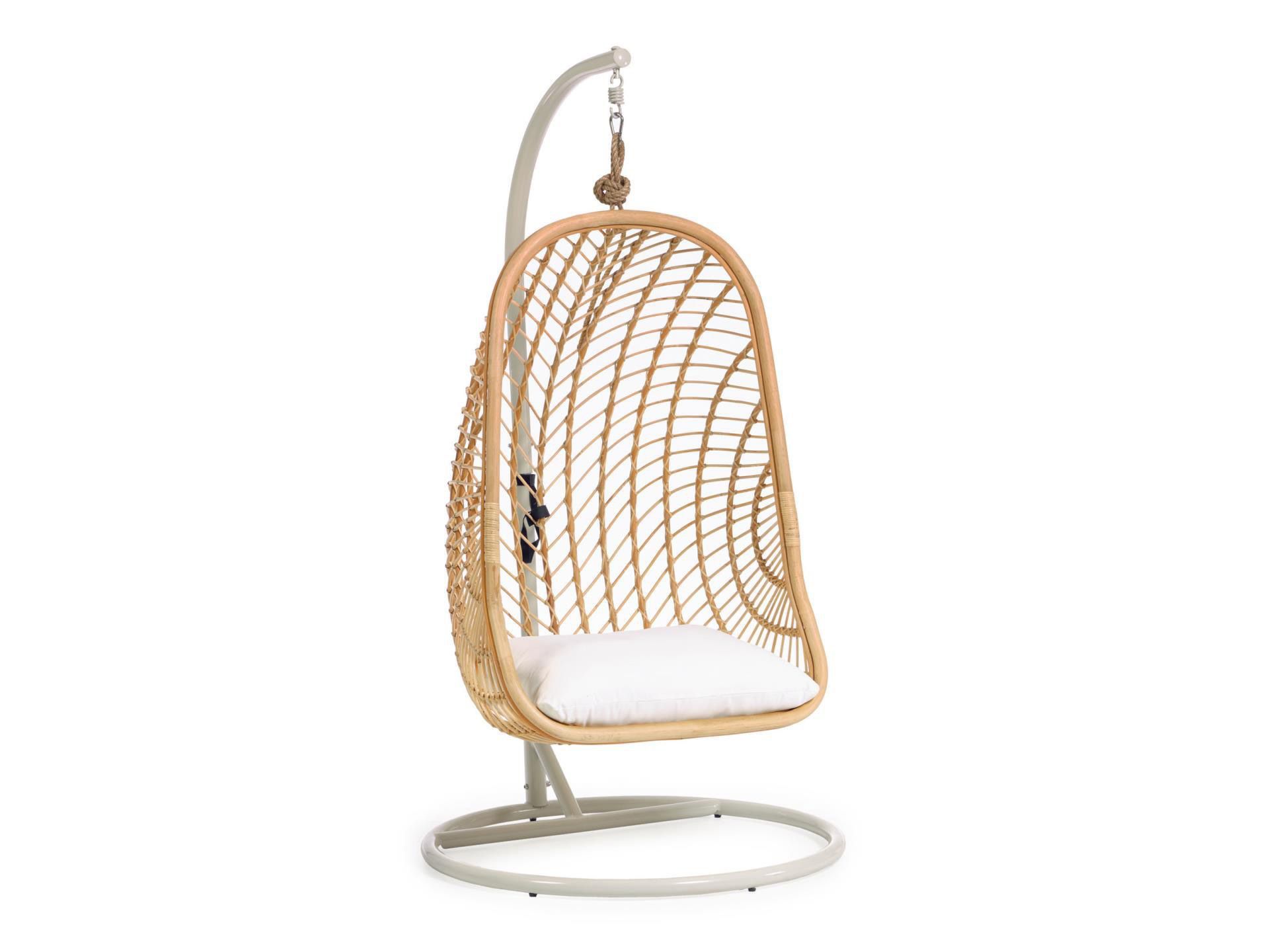 Hangstoel EKATARINA - Lichtgrijs / Rotan KAV CC5972J05