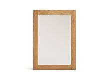 Badkamerspiegel Kenta met lichtbruin teakhouten frame.