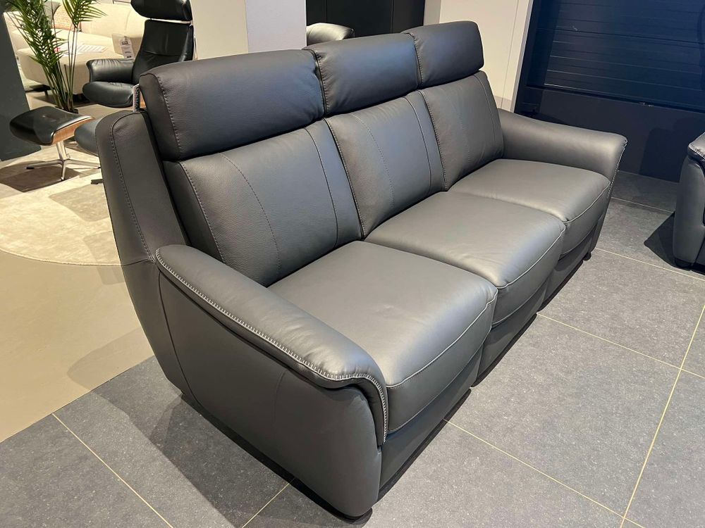 3-zit AFFOGATO - Grijs leder C-MXD-54-HKS1