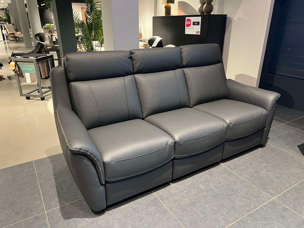 3-zit AFFOGATO - Grijs leder C-MXD-54-HKS1