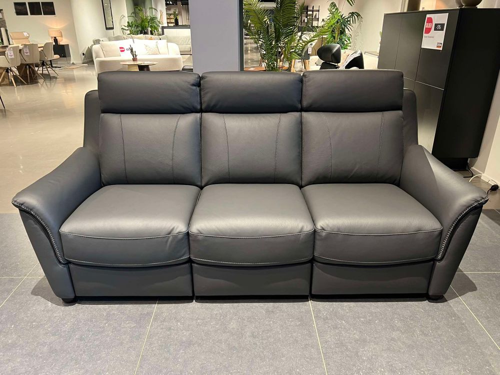 3-zit AFFOGATO - Grijs leder C-MXD-54-HKS1