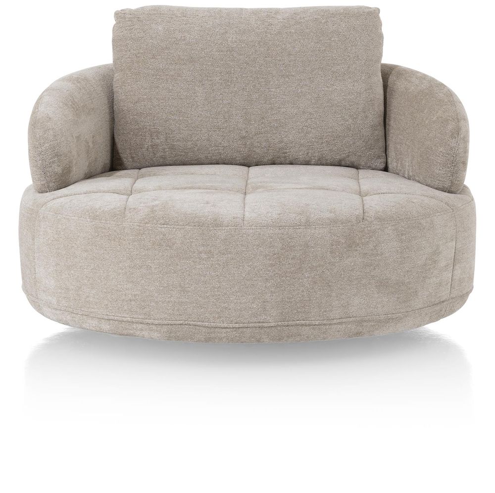Draaifauteuil met poef BORGIA - Champagne HEH-372-TZFA-ENC