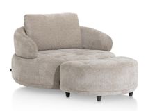 Draaifauteuil met poef BORGIA - Champagne HEH-372-TZFA-ENC