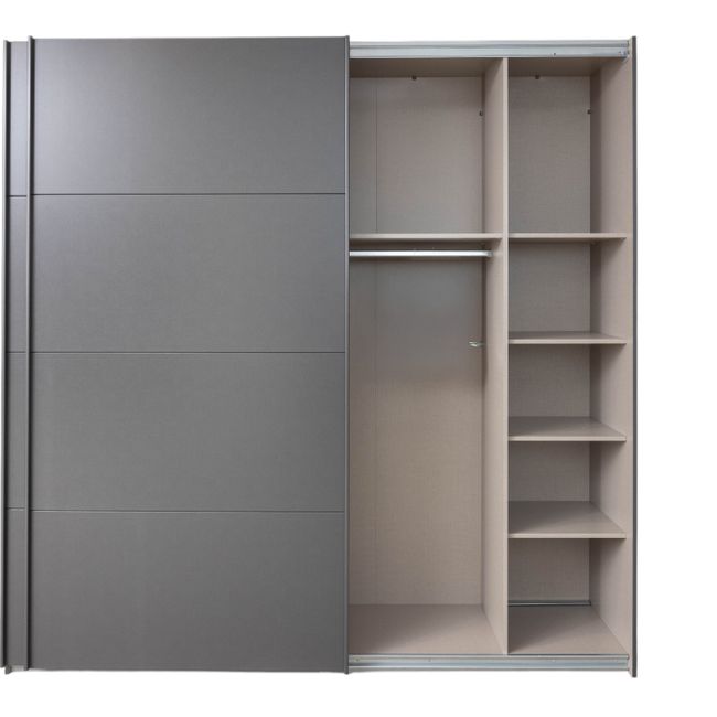 Zweefdeurkast QUADRA - Metallic grey