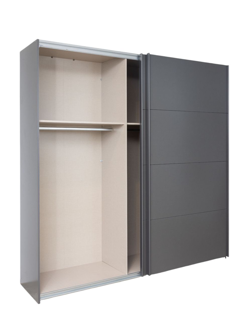 Zweefdeurkast QUADRA - Metallic grey C-RCH-1-KAST1-GRM
