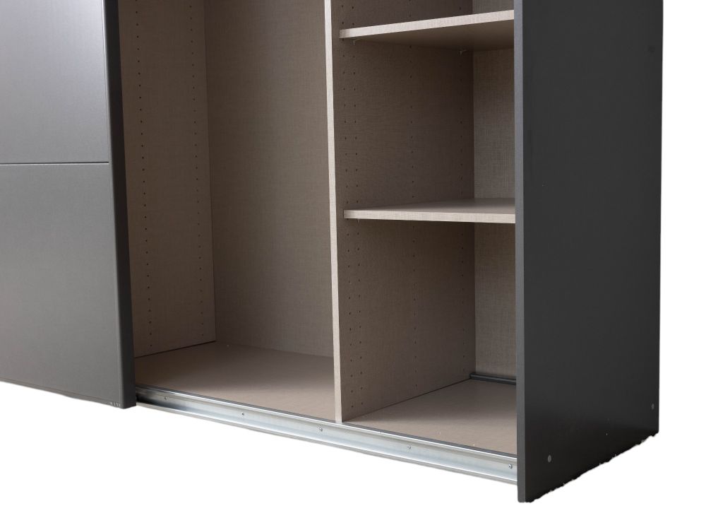 Zweefdeurkast QUADRA - Metallic grey C-RCH-1-KAST1-GRM