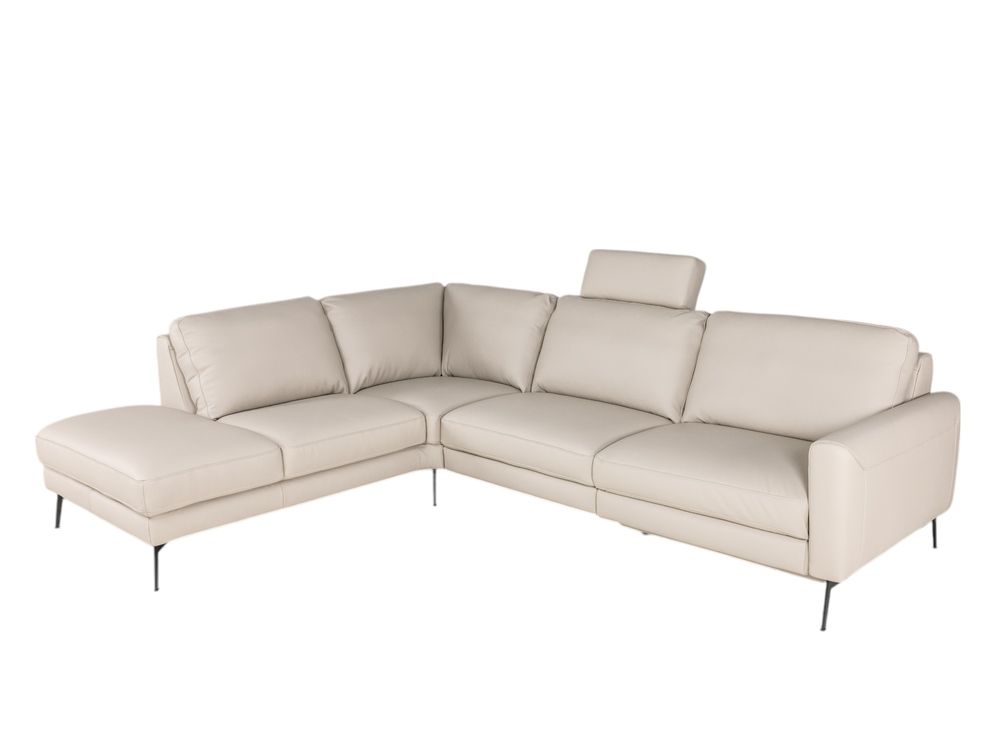 Hoeksalon LIVING - Crème leder C-DFM-8-TZHK-W41782