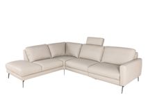 Hoeksalon LIVING - Crème leder C-DFM-8-TZHK-W41782