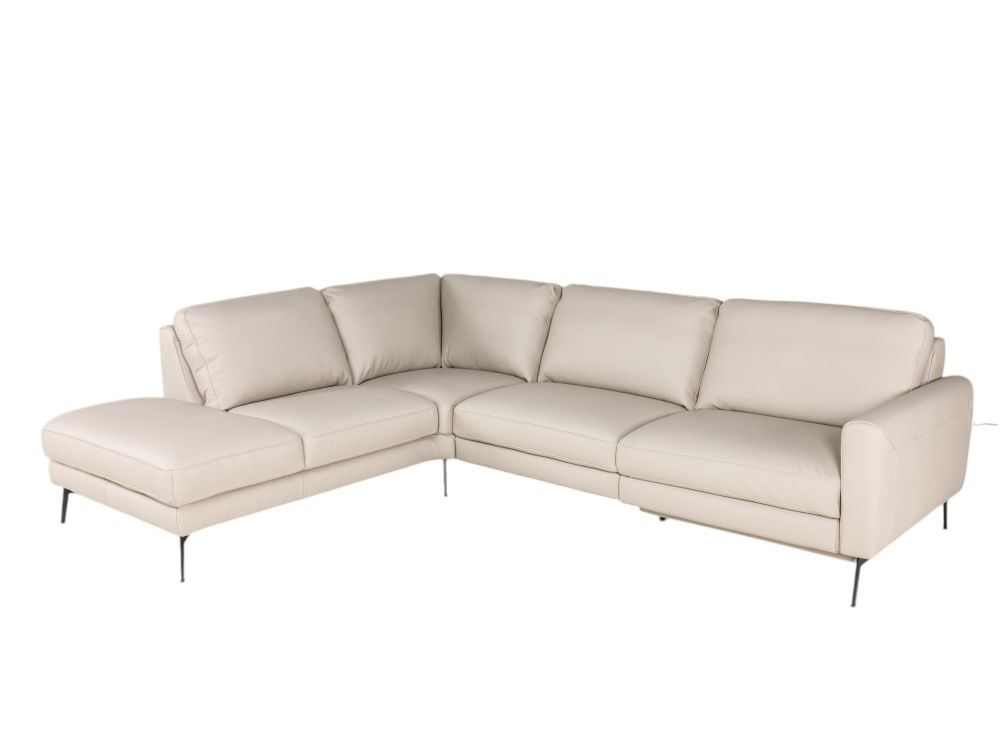 Hoeksalon LIVING - Crème leder C-DFM-8-TZHK-W41782