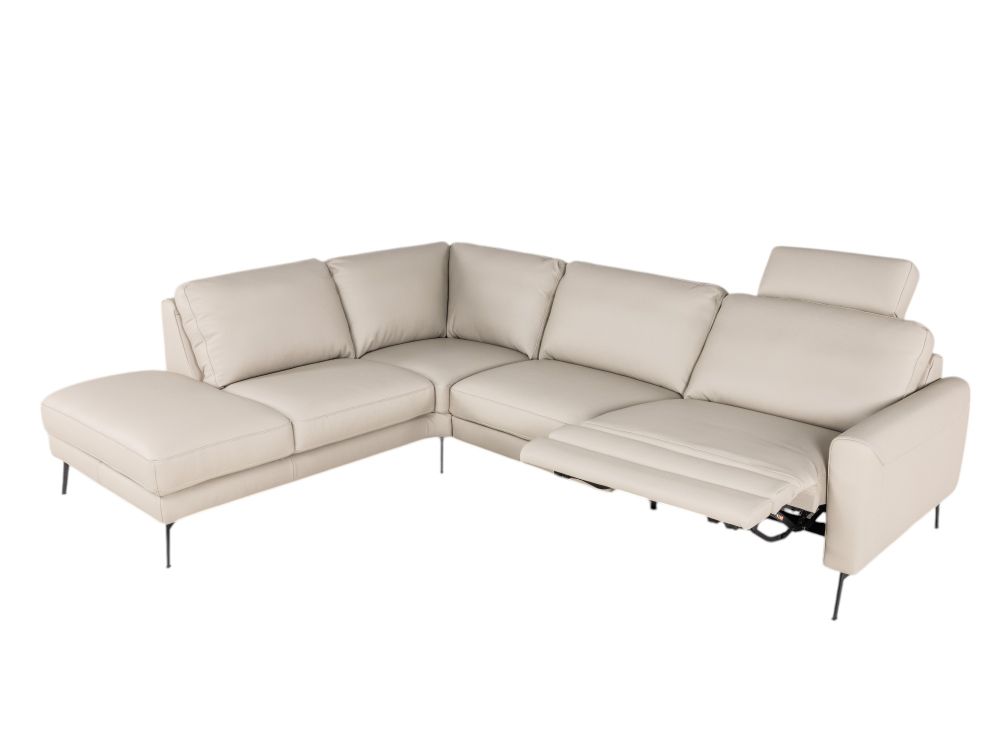 Hoeksalon LIVING - Crème leder C-DFM-8-TZHK-W41782