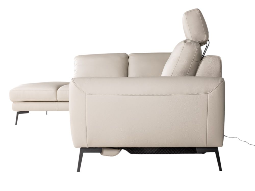 Hoeksalon LIVING - Crème leder C-DFM-8-TZHK-W41782