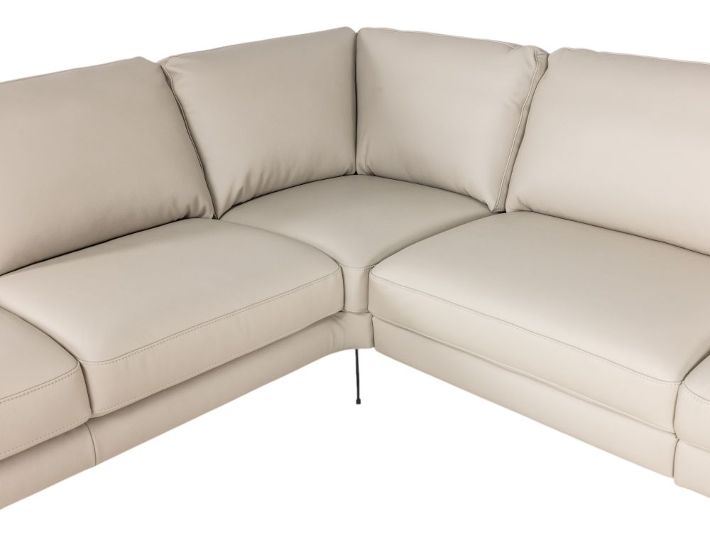 Hoeksalon LIVING - Crème leder C-DFM-8-TZHK-W41782