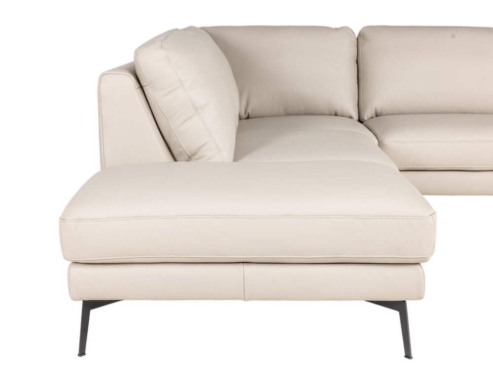 Hoeksalon LIVING - Crème leder C-DFM-8-TZHK-W41782