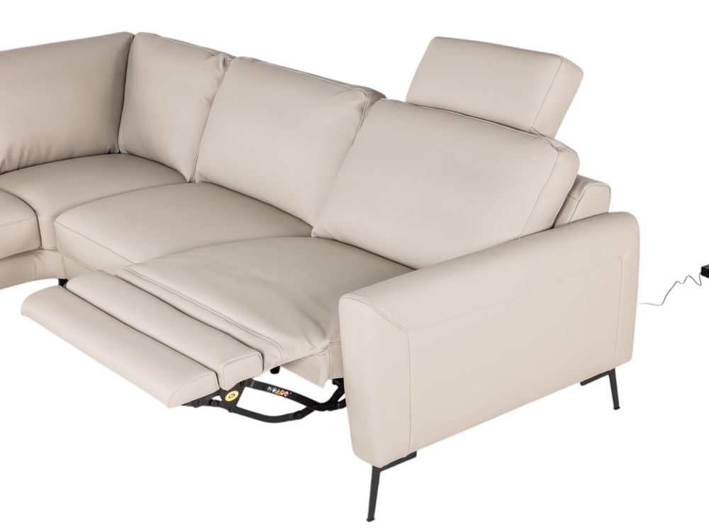 Hoeksalon LIVING - Crème leder C-DFM-8-TZHK-W41782