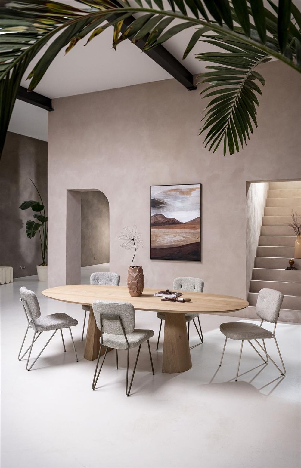 Eetkamertafel TRENTON - Naturel eikenfineer XOO-323-007