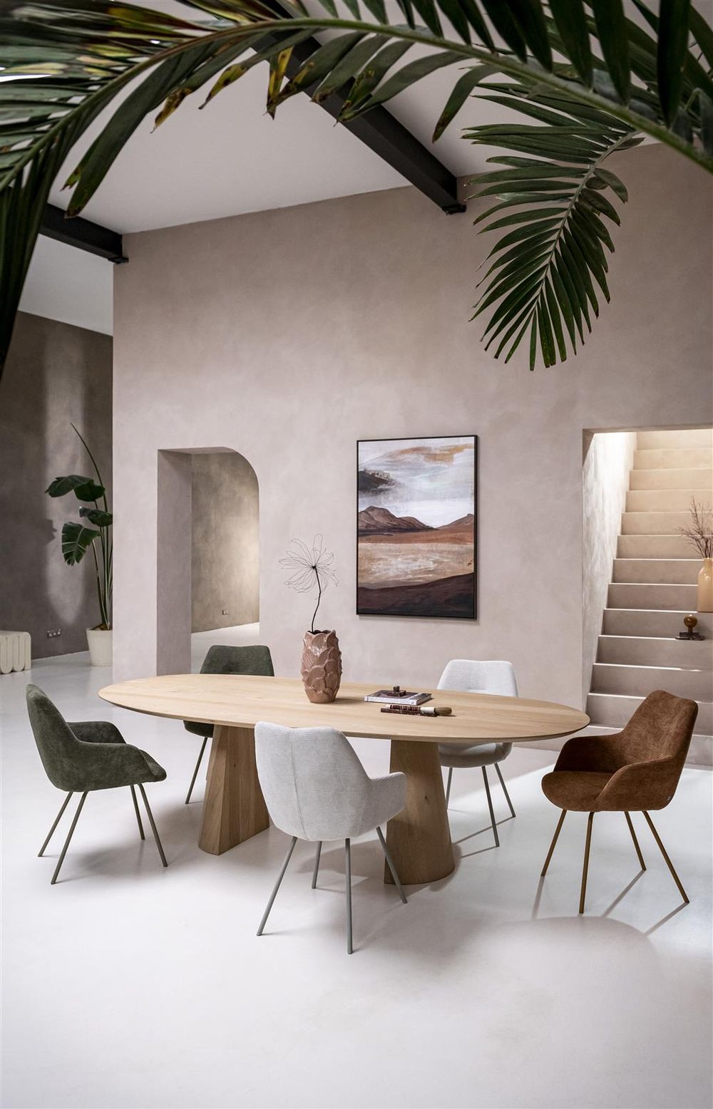 Eetkamertafel TRENTON - Naturel eikenfineer XOO-323-007