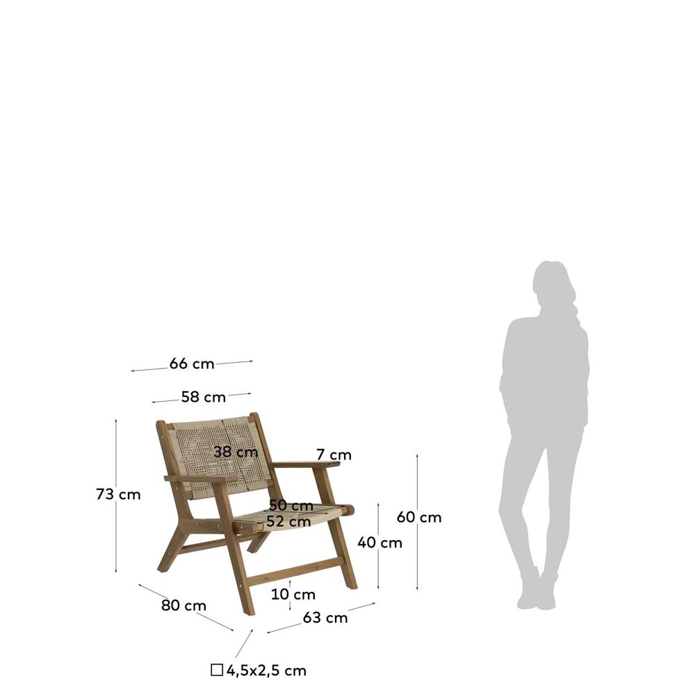 Loungefauteuil GERALDA - Massief Acaciahout KAV CC2096J12