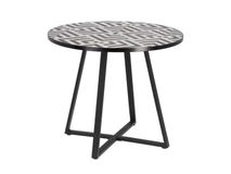 Ronde tuintafel TELLA - Mozaïek zwart/wit KAV CC5118K05