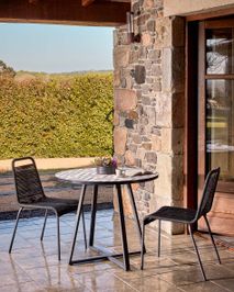 Ronde tuintafel TELLA - Mozaïek zwart/wit KAV CC5118K05