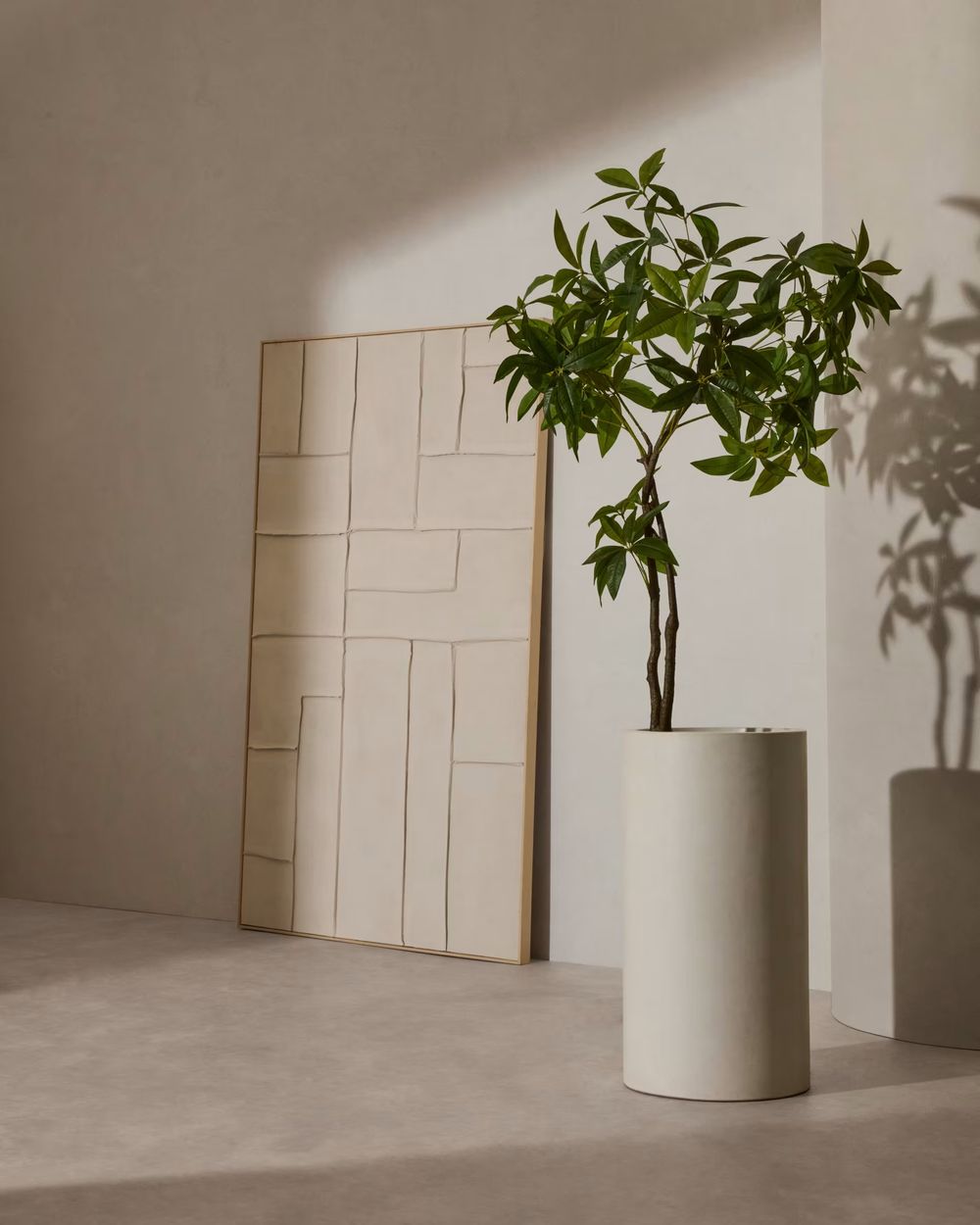 AIGUABLAVA bloempot, cement, wit.
