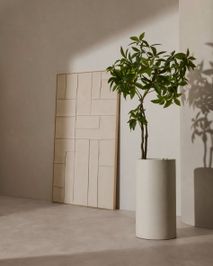 AIGUABLAVA bloempot, cement, wit.