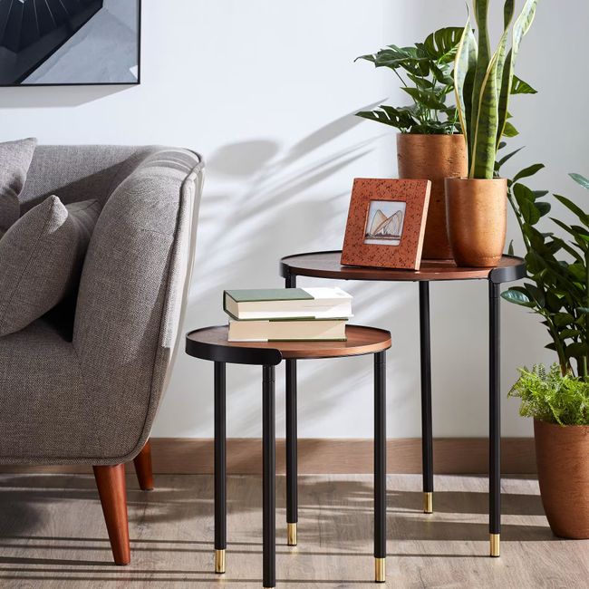 Set van 3 bloempotten LOW - Cement / Koper