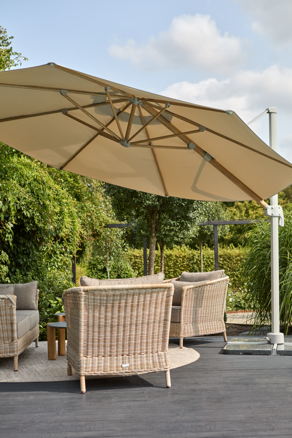 Hangparasol incl. kruisvoet LUZZI - Khaki