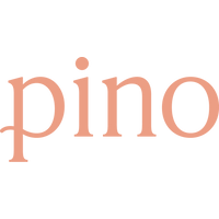 Logo van Pino in roze letters.