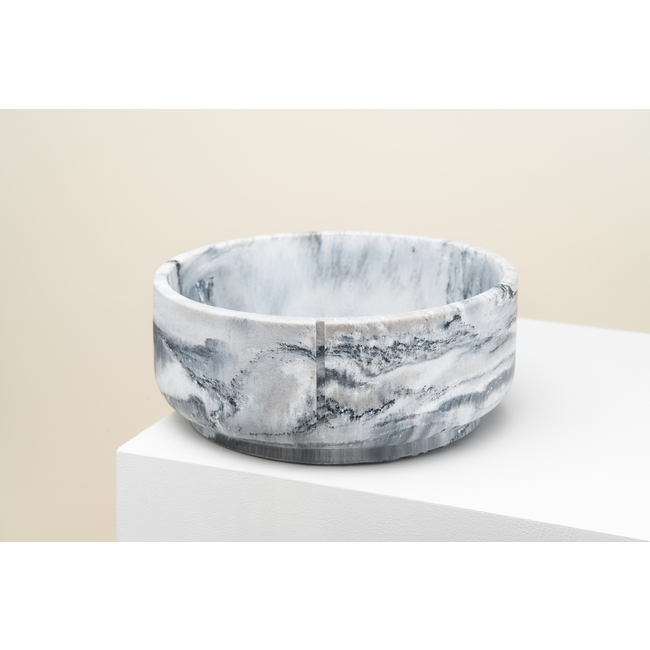 Klassieke voerbak hond LARGE - Dolphin Grey / Marm