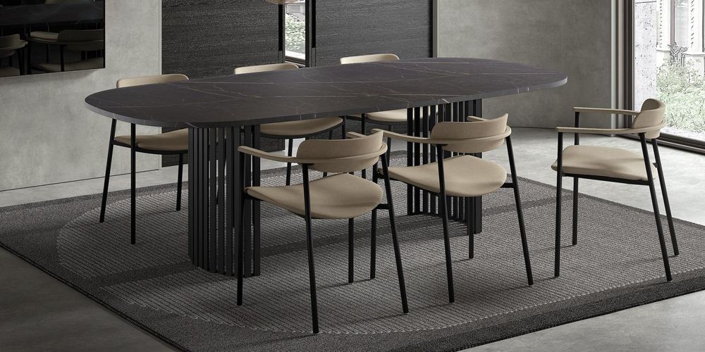 Eetkamertafel CANVAS - Antraciet/Marmerlook PFT-283-000001-HP07