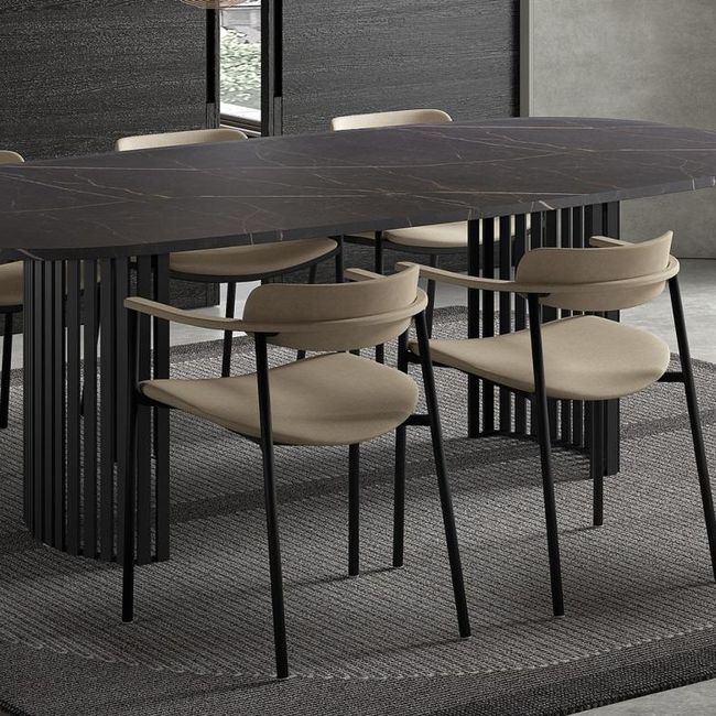 Tafel CANVAS - Antraciet / Marmerlook