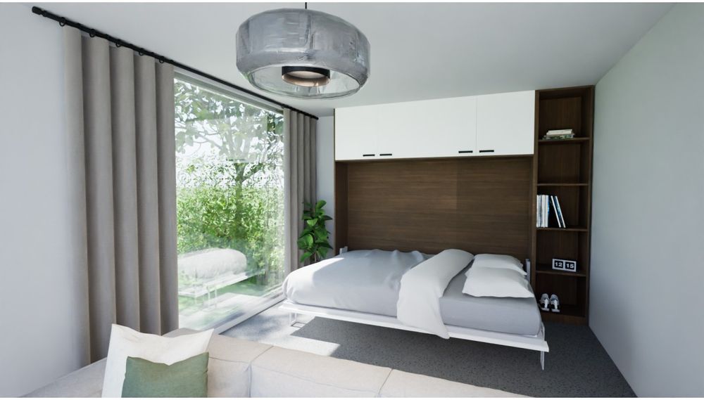 Horizontaal opklapbed OPTIMA - Notelaar / Mokka BNE-23-002-HOR90200