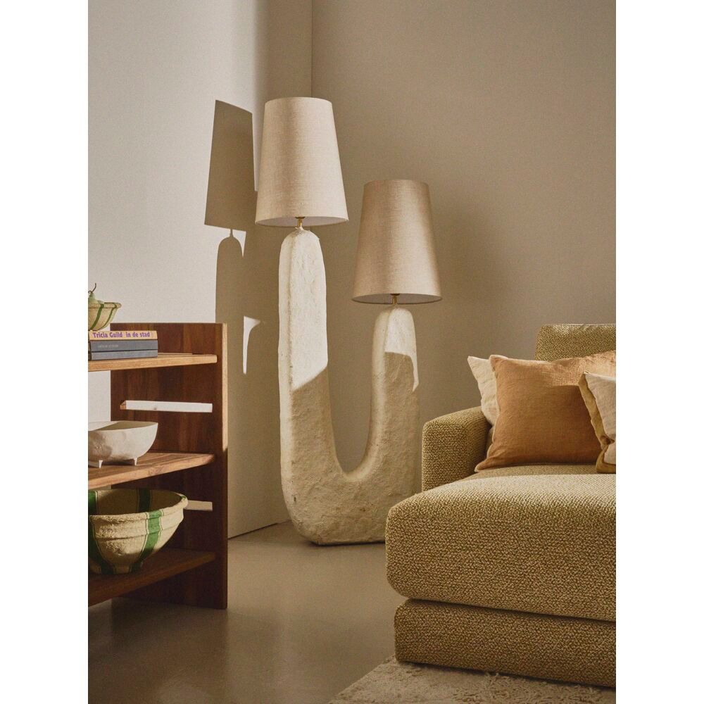 Vloerlamp EIVISSA - Beige / Papier Maché