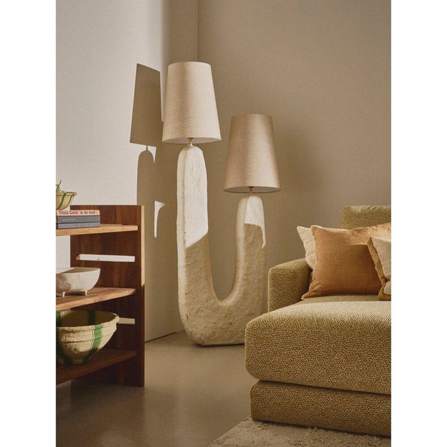 Vloerlamp EIVISSA - Beige / Papier Maché