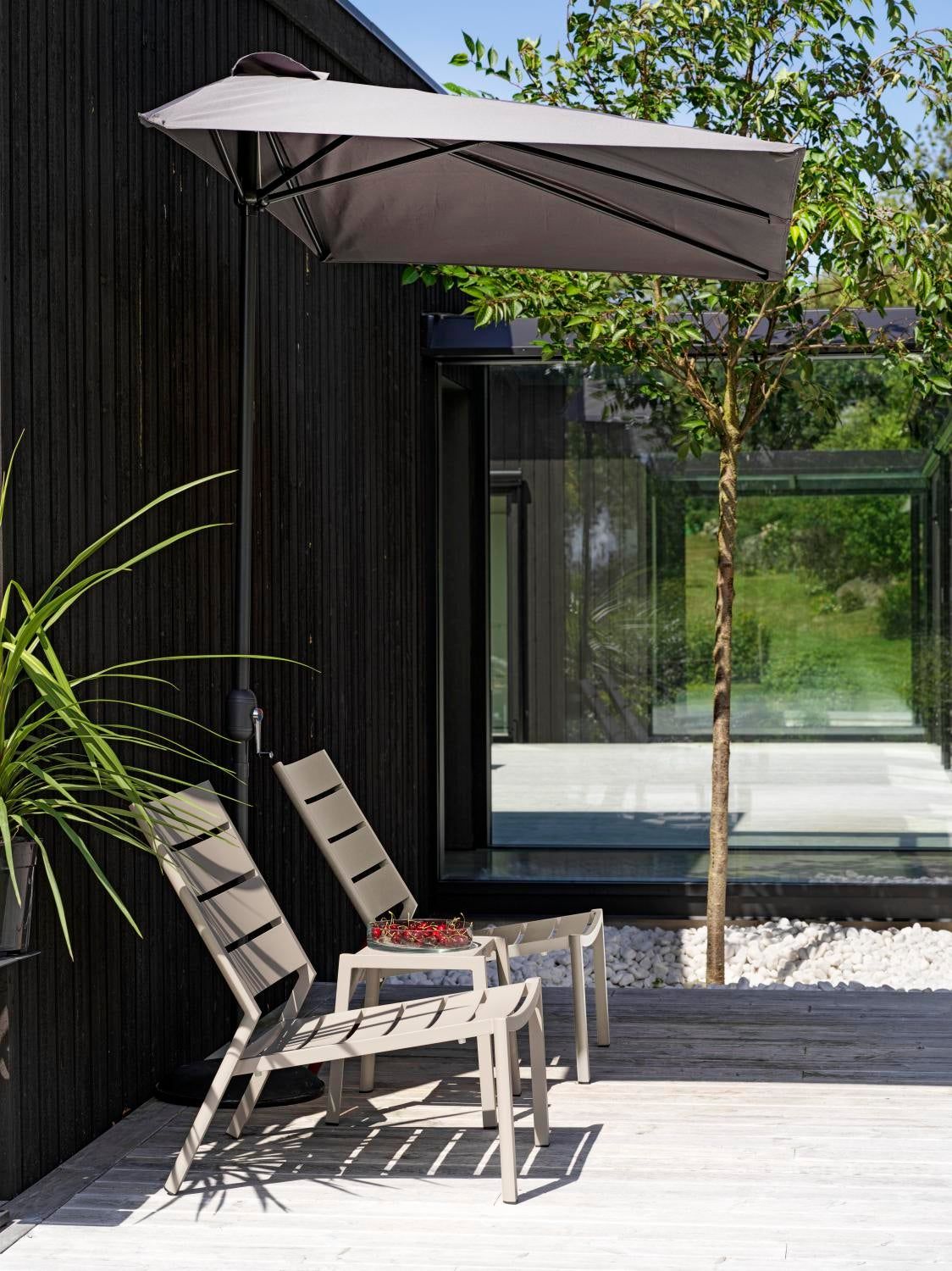 Halve parasol excl. voet CAMBRE - Antraciet