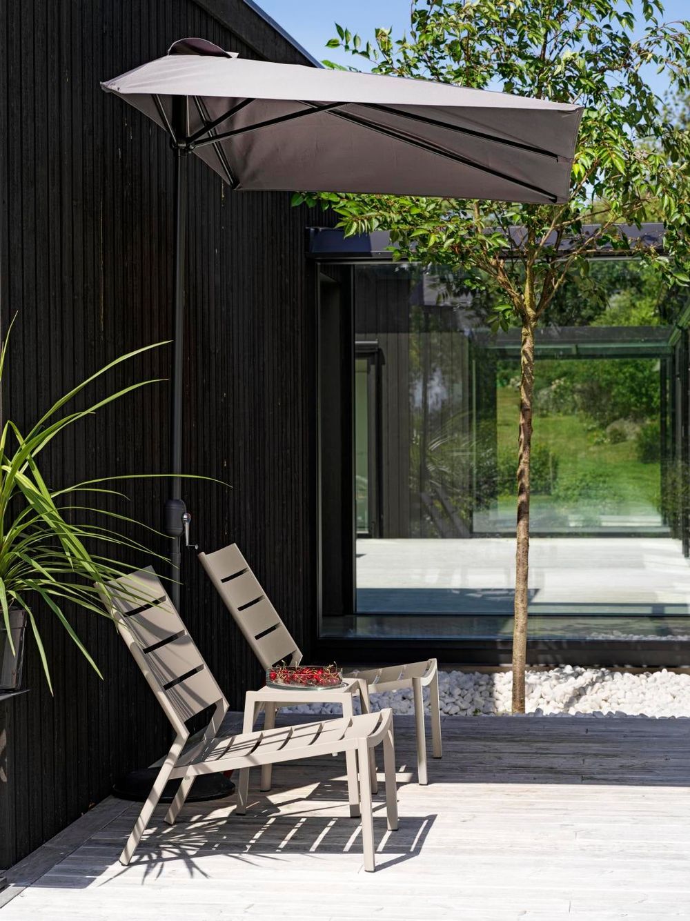 Halve parasol excl. voet CAMBRE - Antraciet BRF-12-1475-73-07