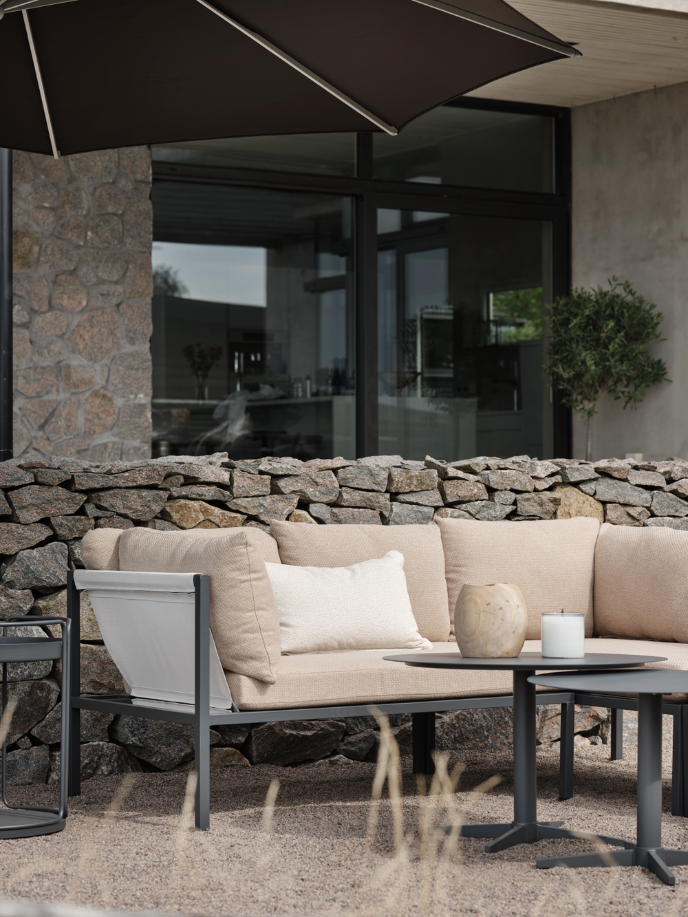 Loungezetel ALLIE - Antraciet/Gerst BRF-14-4606-73-267