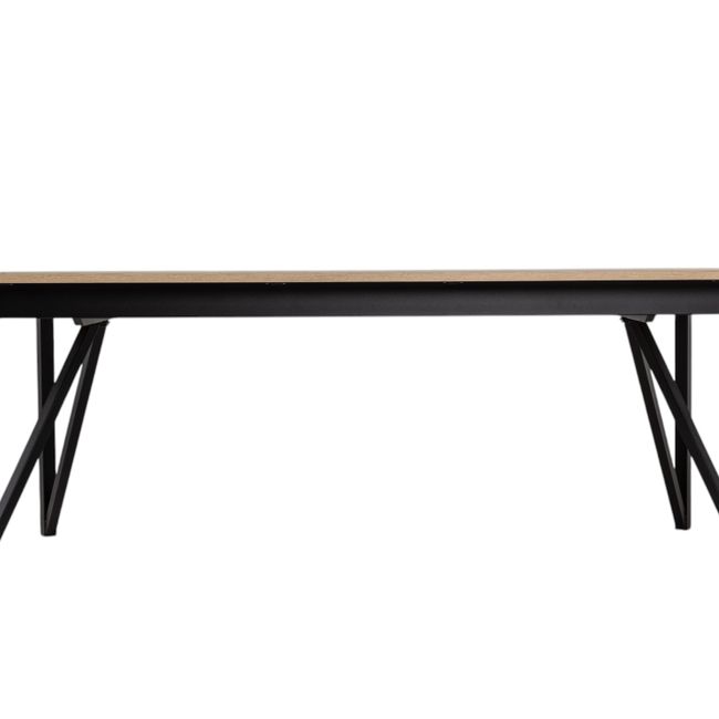 Uitschuifbare Eetkamertafel WACKO - Naturel/Zwart