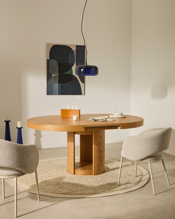 Uitschuifbare ronde tafel ARTIS - Eikenfineer