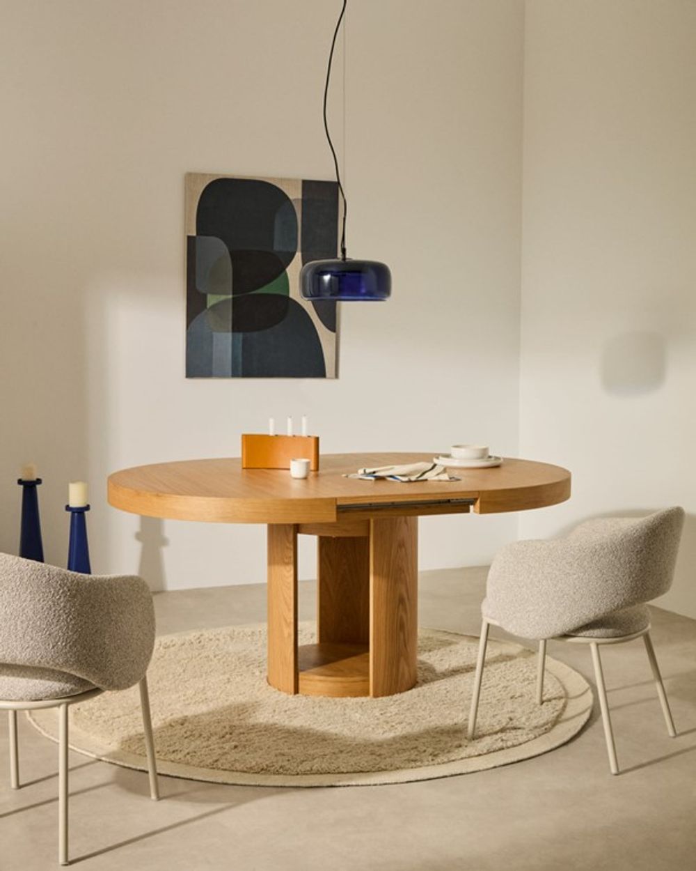 Uitschuifbare ronde tafel ARTIS - Eikenfineer KAV T0300024MM40