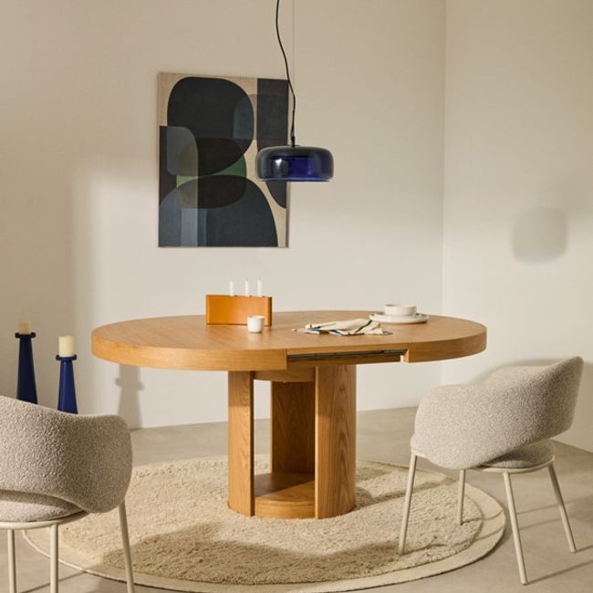 Uitschuifbare ronde tafel ARTIS - Eikenfineer