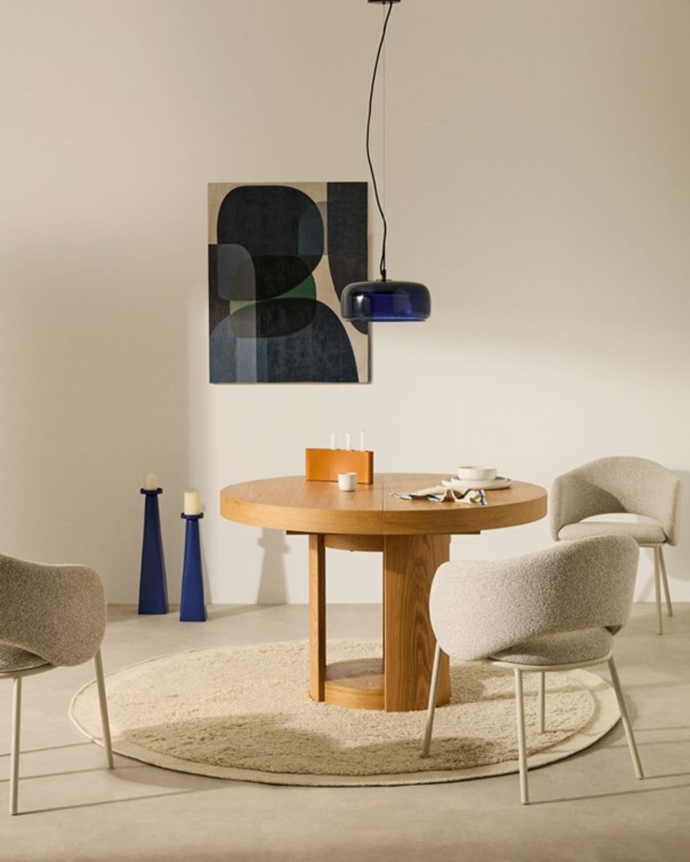 Uitschuifbare ronde tafel ARTIS - Eikenfineer KAV T0300024MM40