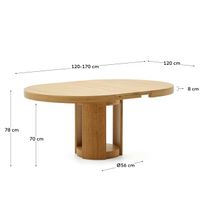 Uitschuifbare ronde tafel ARTIS - Eikenfineer KAV T0300024MM40