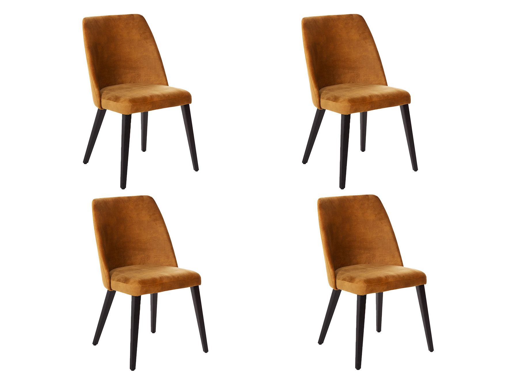Set van 4 stoelen PARMA - Oranje velvet