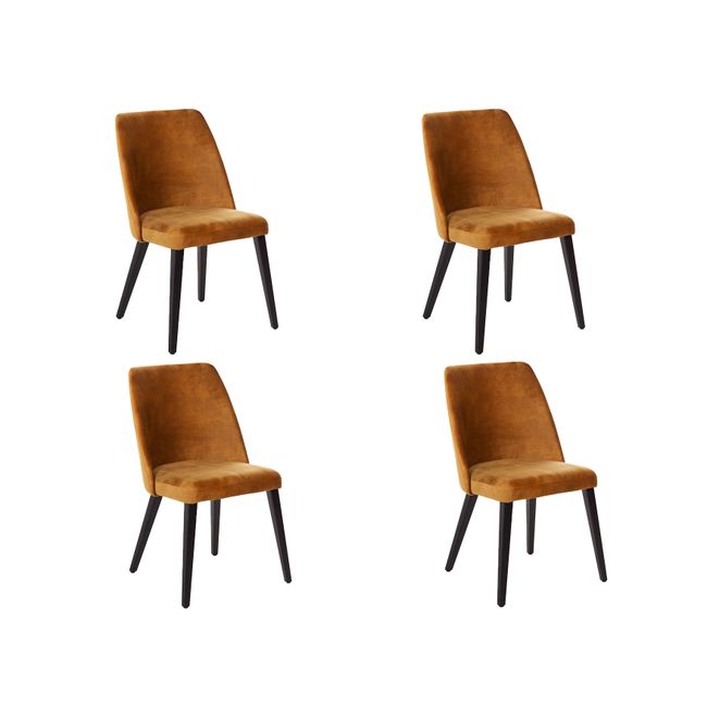 Set van 4 stoelen PARMA - Oranje velvet