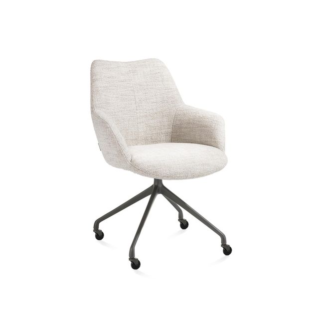 Armstoel op wieltjes MATS - Crème