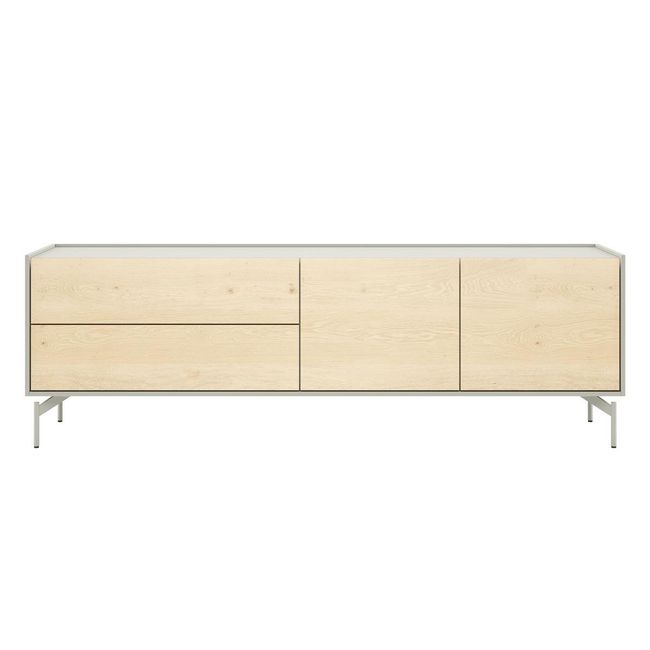 Tv-meubel NIORA - Eikenfineer / Silk Grey