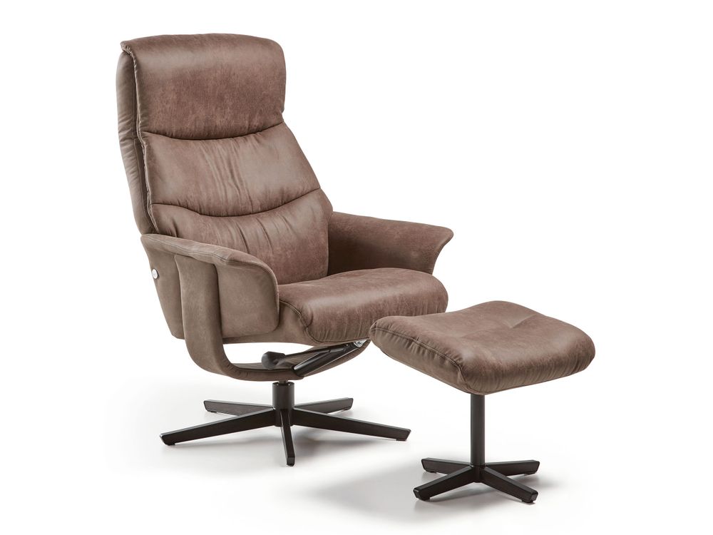 Fauteuil ANNA met voetbank - Fendy brown DEZ AN 1ZVB-FB