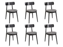 Set van 6 eetkamerstoelen CELESTE - Zwart beukenho C-U14-7-SET6