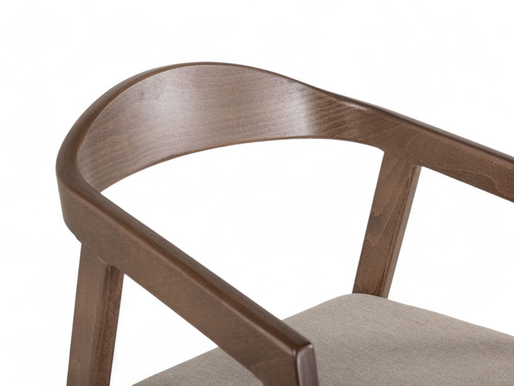 Set van 4 armstoelen ARMAND - Bruin beukenhout/Bei C-U14-6-SET4